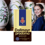 Dallmayr prodomo на тлі кавових ваз