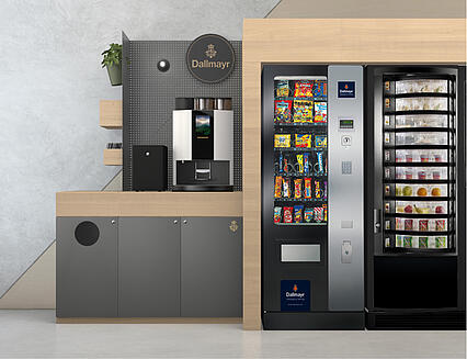 Dallmayr Automatenstation mit Coffee Point und Snack Automat