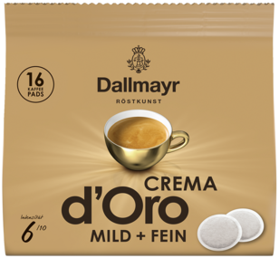 Dallmayr Crema d'Oro kávové pody s jemnou a mírnou chutí