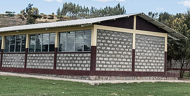 Clădirea finalizată a școlii din Kekero Jibat.